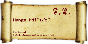 Hanga Máté névjegykártya