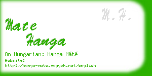 mate hanga business card