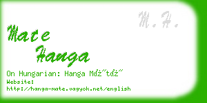 mate hanga business card